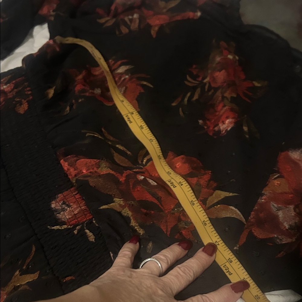 FRYE AND CO. Black and Red Floral Long Sleeve Dress - Picture 12 of 12